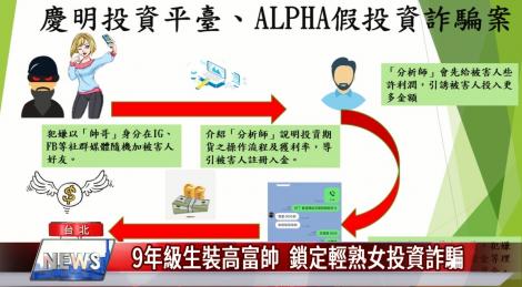 9年級生裝高富帥  鎖定輕熟女投資詐騙