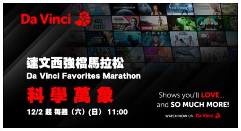 達文西強檔馬拉松《科學萬象》讓大家看好看滿