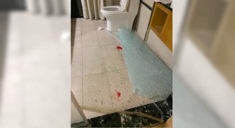 好似兇殺案現場！宜蘭溫泉會館「玻璃爆裂」血淋淋照片曝光